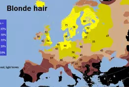 Répartition des blonds et des roux en Europe